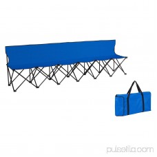 Trademark Innovations 6-Person Folding Sports Sideline Bench with Back 554644703
